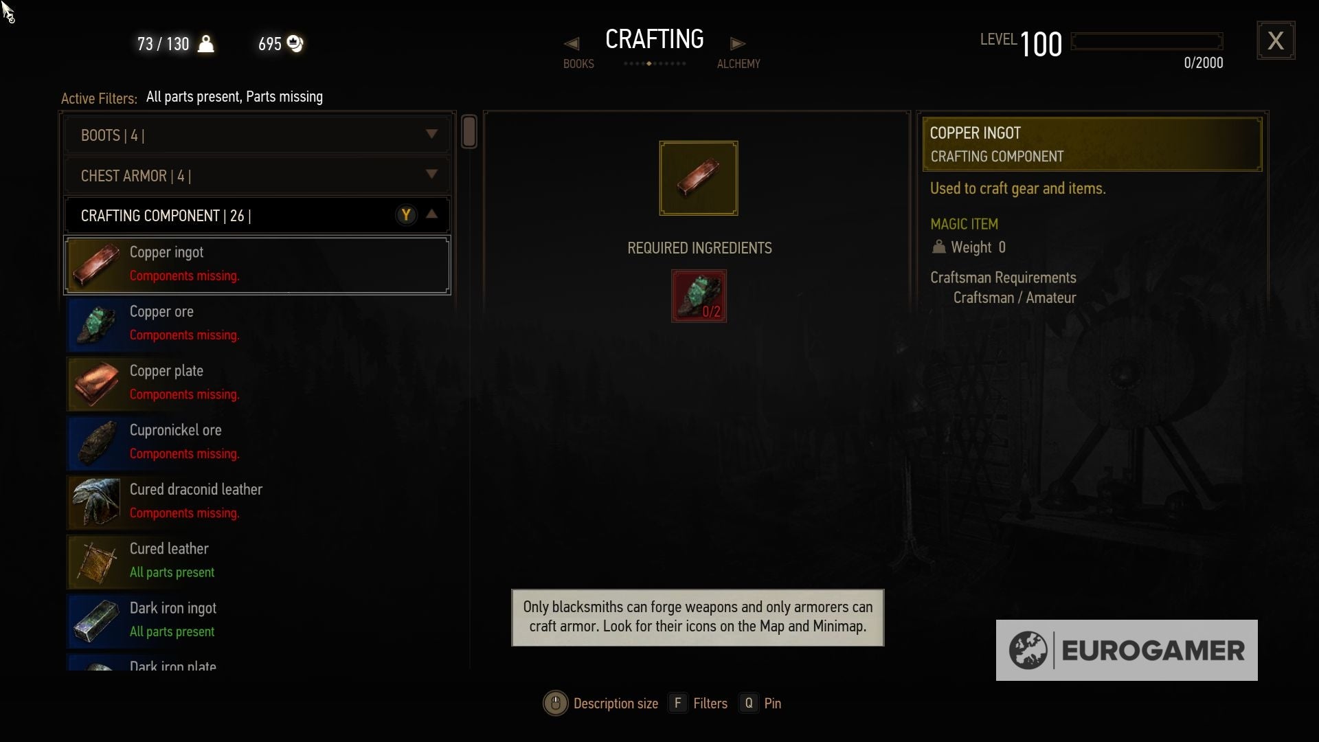 The Witcher 3 Crafting lists How to craft runestones, components